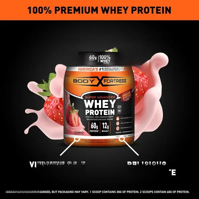 Super Advanced Whey Protein Powder – Strawberry Flavor with Immune