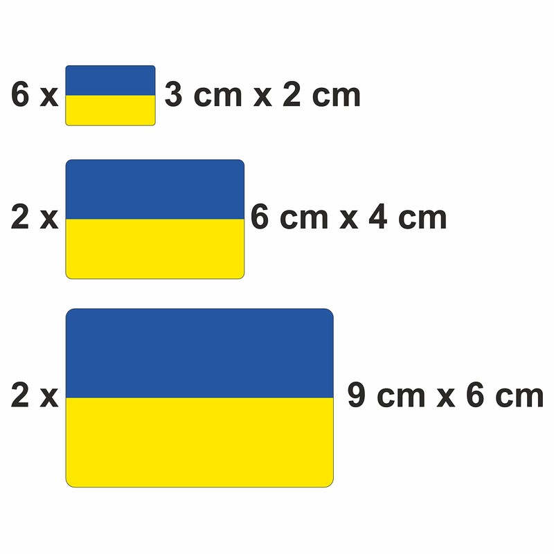 Generisch Set of 10 Ukraine Flag Stickers, Car Sticker