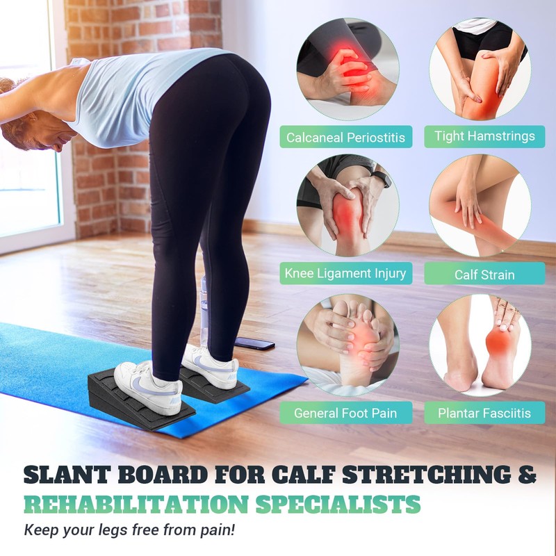 Slant Board for Calf Stretching, 5 Adjustable Angles Incline Board