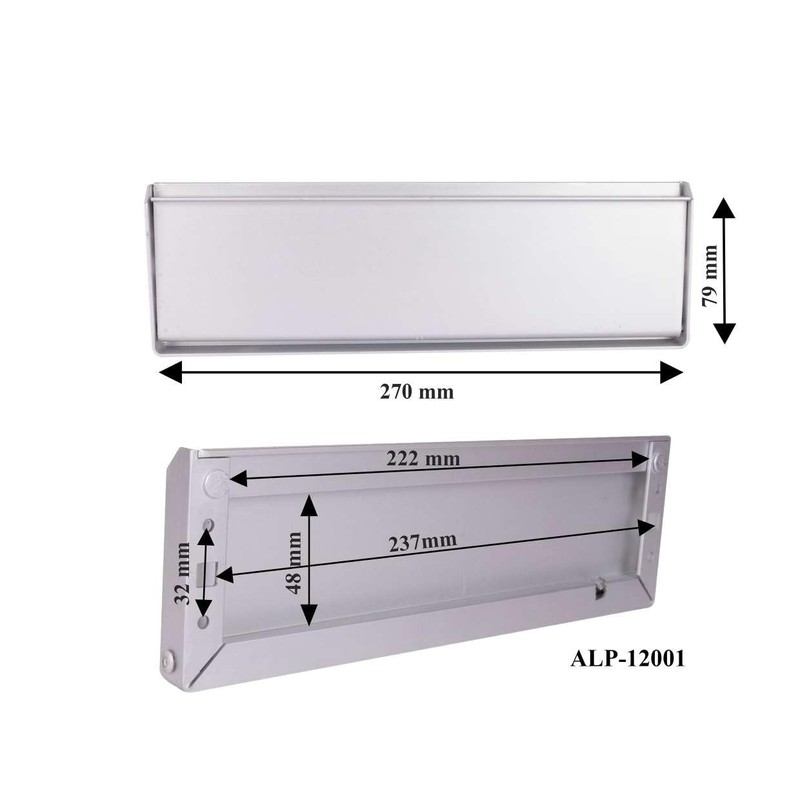 SKANDH Aluminium Silver 10" X 3" Inch Flap Letter Plate