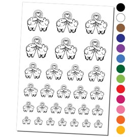 Elephant Couple Heart Trunks Love Anniversary Valentine's Day Temporary Tattoo Water Resistant Fake Body Art Set Collection - Red (One Sheet)