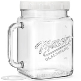 Folinstall 74 oz/2160 ml Glass Jar with Lid, Wide Mouth Airtight Glass Storage Jar, Quart Pantry Organization Mason Jar For Fridge, Food Storage Container For Sugar, Flour, Pickle, Coffee, Candy