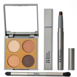 RB RINNA BEAUTY- Kit de sombras de ojos Better Naked Iconic Eye de Rinna Beauty con lápiz de ojos marrón moca con leche de lujo vegano y Lash Out Jet 