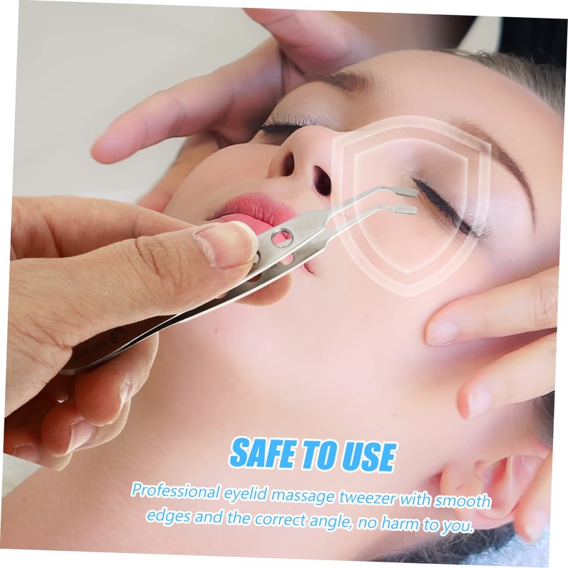 CLISPEED Stainless Steel Meibomian Gland Expressor Forceps Precision Tweezers for