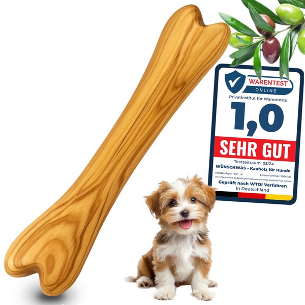 Empefly Premium Olivenholz Kauspielzeug (M) 100% natürliches, splitterfreies Kauholz,Robustes Hundespielzeug