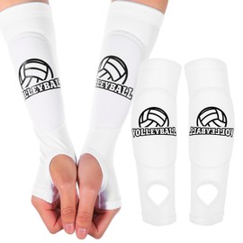 JIEYAO 1 Pair of Volleyball Arm Protectors, Forearm Protectors with Non-Slip Protective Pad and Thumb Hole, Elastic Volleyball Arm Sleeves, Forearm Protection, Arm Sleeves, Accessories for Arm