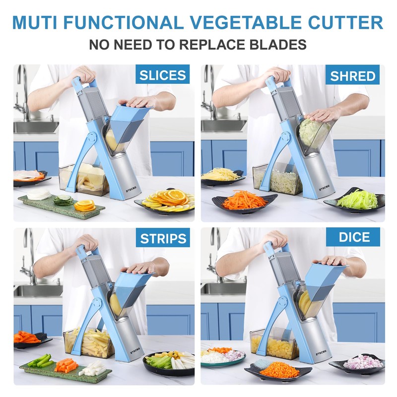 ZTQCSQ Upgraded version Mandoline Slicer for Kitchen &Safe Vegetable Chopper