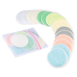 Zoe Sage Organic Bamboo Reusable Breast Pads - 8 x Pair (16-Pack) 12cm Diameter Nursing Pads Washable, Nipple Pads, Breast Pads for Leaking Breast Milk with Wash Bag.
