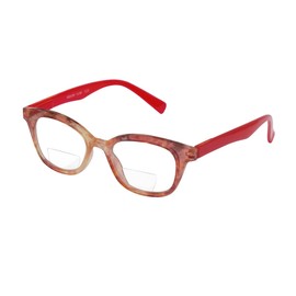 Abyss22 Reading Glasses, Spring Hinge, Bifocal readers for Women and Men (Marbe Red, 2.5)