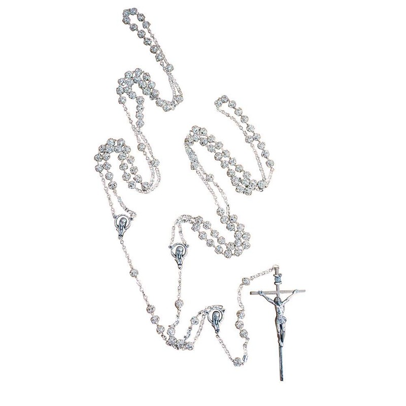 Wedding Lasso Rosary | Plated Pearl Beads | Silver or