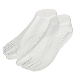 Giilayky 1Pair Female Feet Mannequin Thong Style Foot Model for Sandal Shoe Sock Jewelries Display - Clear