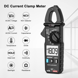 Current Clamp Digital Clamp Multimeter MESTEK AC DC Clamp Multimeter Current Meter True-RMS 600V 100A Auto Ranging Ammeter Current Voltage Tester Temperature Resistance Capacity Diodes Continuity NCV