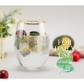 Onebttl Memaw Gifts for Grandma, Stemless Wine Glasses, for Grandmother on Mother's Day, Birthday, Memaw's Sippy Cup, 18 oz