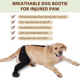 Dog Socks to Prevent Licking Paws ，Breathable Dog Leg Sleeve to Stop Licking and Biting， Firm and Secure Adjustable Size Dog Recovery Sleeve Socks（L-Left）