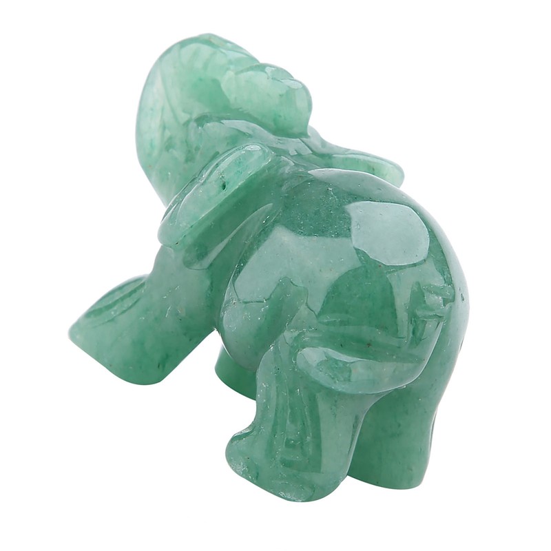 2inch Natural Jade Carved Elephant Crystal Figurine Home Decoration Furnishing