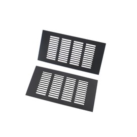 2PCS Air Vent Cover,TTZEZE Black Aluminium Alloy Ventilation Grille Rectangle Metal Louvered Grill Cover for Wardrobe Stove Shoes Cabinet Sink Kitchen Bathroom Side Wall Ceiling and Floor Exhaust Vent