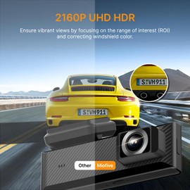 Miofive Smart GPS Dash Cam, 2160P UHD Car Dash Camera, Mini S Front Dash Cam with Wi-Fi 6, G-Sensor, Loop Recording & Parking Monitor – Speed Camera Alert (UK) – Car Speed Limit Warning System