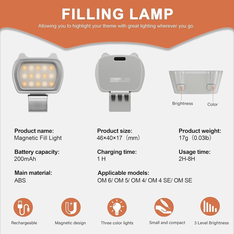 OM Fill Light for DJI OSMO Mobile 7P 7 6/OM