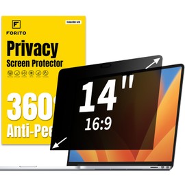 F FORITO 14 Inch 16:9 Laptop Privacy Screen Protector, 360° Anti Peeping and Anti Glare Laptop Privacy Shield Compatible with 14" HP/Acer/Lenovo/Dell/ASUS Laptops