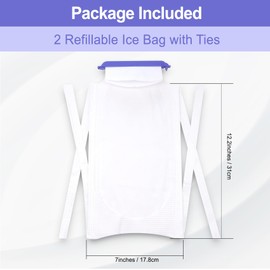 Pallesen Refillable Ice Bags with Clamp Closure (Pack of 2) Large – Disposable Easy Filling Hospital Icepack with Soft Outer Covering and Leak Resistant Inner Layer