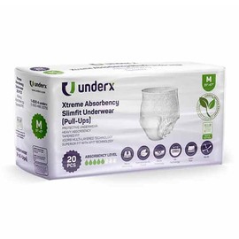 UnderX Adult Disposable Incontinence Underwear – Maximum Absorbency Pull Ups, Absorbs 8 Cups of Liquid, Overnight Comfort, Leak Protection, Soft Latex-Free Diaper (Medium,40 Count)