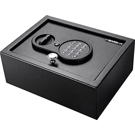 Barska Top Opening Keypad Safe – Compact Digital Security Box for Home or Office, Solid Steel, Anti-Pry Hinges, 2 Locking Bolts, Backup Keys, Floor Mat, Mounting Hardware – Jewelry & Valuables
