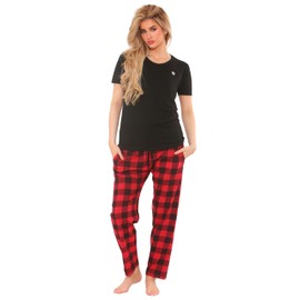 biyya® Women's Pyjamas Set Short Sleeve Cotton Printing Pjs Loungewear Soft Nightwear Sleepwear Set with Pockets Ladies Pjs Set S-XXL (WPPS-118-B, XXL)