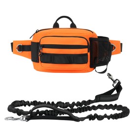 SOUUXIU Retractable Bungee Pet Leash with Multi-Pocket Waist Bag Hands Free Dog Leash for Outdoor Dog Training Walking
