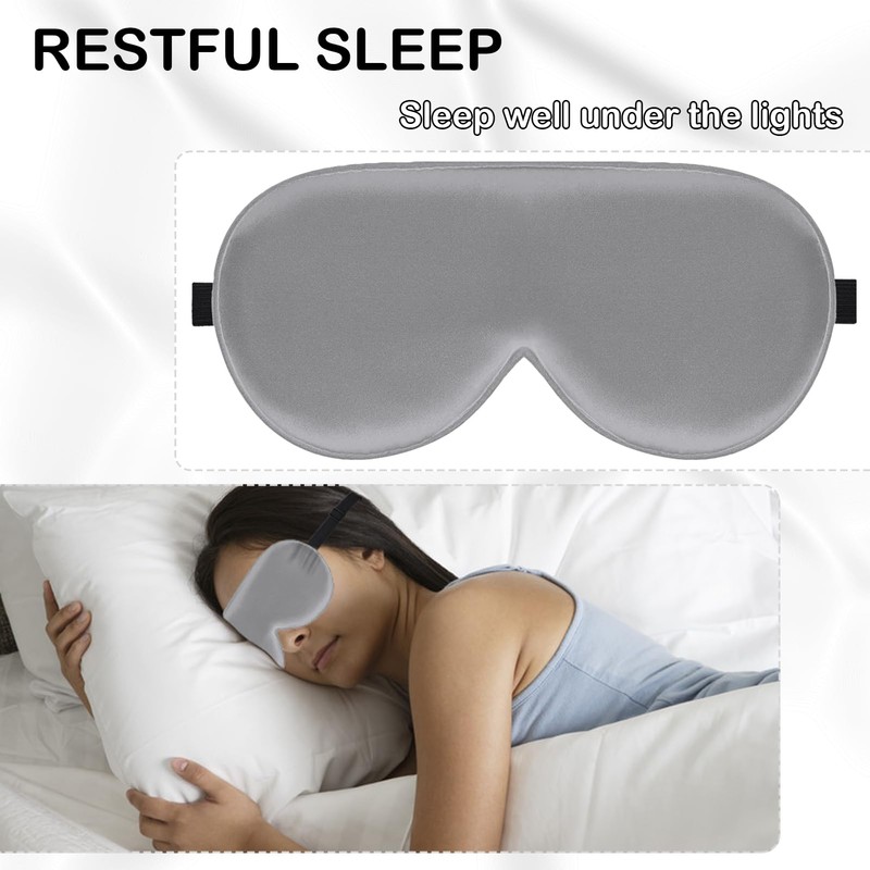 iRboWou Sleep Mask Eye Mask 2 Pack (Gray)