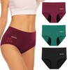SUUFOR Biancheria intima mestruale a vita alta, assorbente, traspirante, a