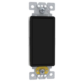 Square D by Schneider Electric X-Series 4 Way Rocker Light Switch, Single Pole Light Switch, Modular Design for Easy Color Upgrades, 1 Gang, 15 Amp, 120/277V, UL Listed, Black (SQR14141BK)