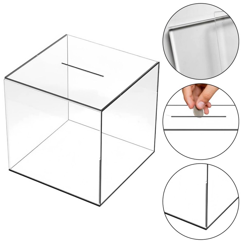 Clear Acrylic Money Saving Box, Unopenable Money Saving Box, Modern
