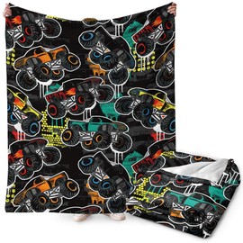 FYDZBSL Monster Tuck Blanket Throw, Monster Tuck Blanket Gift for Kids, Soft Cozy Flannel Lover Throw Blanket for Sofa Couch Bed Decor, Suitable Four Seasons Living Room Travel Outdoor- 2