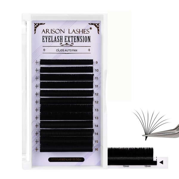 Arison Lashes Easy Fan Lashes 0.10 D Curl 9-16mix Eyelash