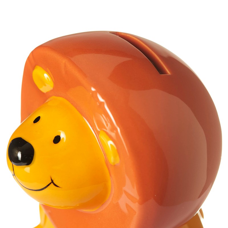 LEONARDO HOME Bambini Money Box 12.8 cm Lion, Ceramic, Yellow,