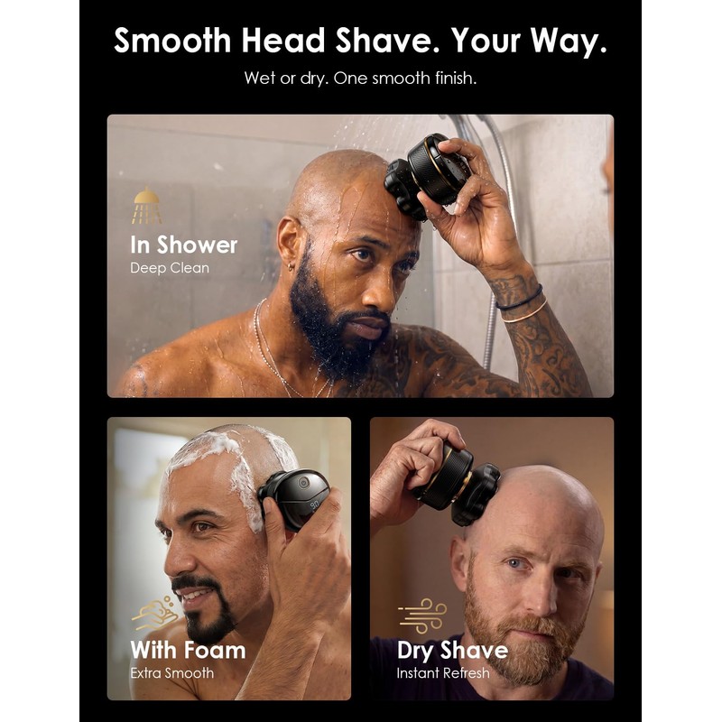 7D Pro Head Shavers for Bald Men, Electric Rotary Razor,