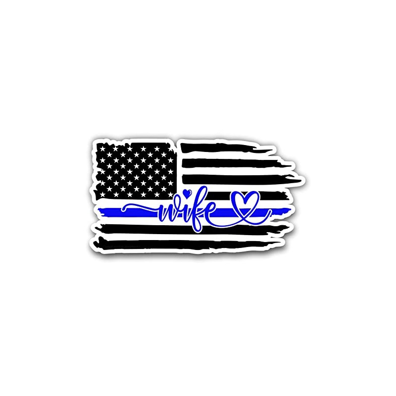 Thin Blue Line Wife Vinyl Sticker Support Back The Blue