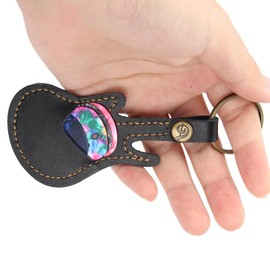 Honiwu Pick Case, Guitar Pick Case, PU, Guitar Pick Bag, Holder, Ultra Lightweight, Electric Guitar Pick, Key Chain, Gifts, Silent Pick, Braun