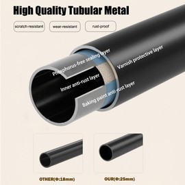 KaKaBB Black Clothing Rack, Free Standing Coat Hanger Stand with Stable Marble Base, Metal Coat Rack for Outerwear, Handbags, Entryways and Halls (Black, 19.7")