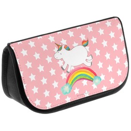 Mr. & Mrs. Panda Unicorn Rainbow Cosmetic Bag, red, Hand Drawn