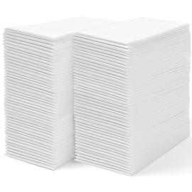 200 Disposable Linen Feel Guest Towels - Paper Hand Towels for Bathroom - Cloth Like White Paper Towel - Cocktail Hand Napkins - Highly Absorbent, Soft Fancy Guest Hand Towels 12" X 17" (Pack Of 200)