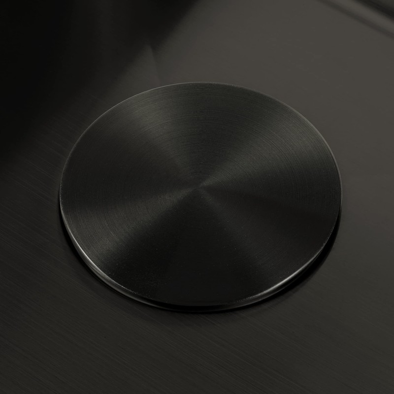 Kitchen Sink Drain Assembly,Black Sink Strainer Opening 3 1/2",Black Kitchen