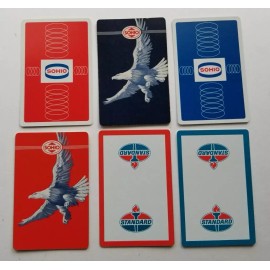 6 VINTAGE ALL DIFFERENT SOHIO STANDARD  GAS OIL PLAYING CARD SINGLES