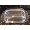 Large Double-Wide Clear Acrylic Butter Serving Storage Dish with Lid