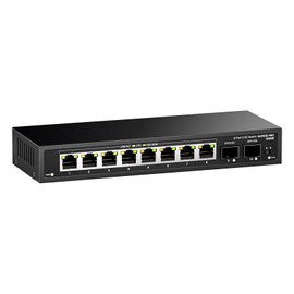 10 Port 2.5Gb Unmanaged Ethernet Switch with 8* 2.5G Base-T Ports, 2*10G SFP Ports, AUMOX PRO 80 Gbps Vlan Switching Capacity Compatible with 100/1000/2500Mbps Plug and Play