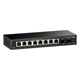 10 Port 2.5Gb Unmanaged Ethernet Switch with 8* 2.5G Base-T Ports, 2*10G SFP Ports, AUMOX PRO 80 Gbps Vlan Switching Capacity Compatible with 100/1000/2500Mbps Plug and Play