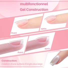Gel Builder for Strengthening Gel and Resins for False Nails (Milky White & Pink)