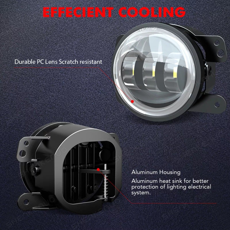 SHENKENUO 2pcs/Pack Fog Light Driving Lamp Right + Left Side