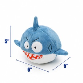 3-in-1 Shark Plush Dog Toy Ball—A Sturdy Rubber Ball with a Squeaker Inside, A Soft and Fun Chew-Resistant Pet Toy, Suitable for Dogs that Love to Chew or Need Relief from Stress and Boredom
