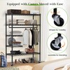 JS HOME Heavy Duty Garment Rack, Free-Standing Rolling Clothes Rack